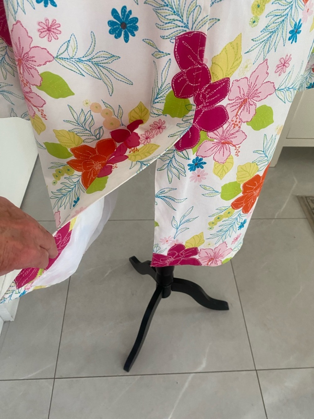 Harvé Benard Bold Colourful Floral button down lined cotton Spring Coat Size 16 - Picture 10 of 17